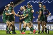 25 October 2020; Caolin Blade of Connacht celebrates his try with his team-mates during the Guinness PRO14 match between Edinburgh and Connacht at BT Murrayfield in Edinburgh, Scotland. Photo by Paul Devlin/Sportsfile