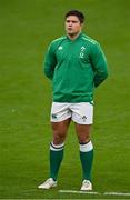 24 October 2020; Dave Heffernan of Ireland during the national anthem prior to the Guinness Six Nations Rugby Championship match between Ireland and Italy at the Aviva Stadium in Dublin. Due to current restrictions laid down by the Irish government to prevent the spread of coronavirus and to adhere to social distancing regulations, all sports events in Ireland are currently held behind closed doors. Photo by Seb Daly/Sportsfile