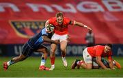 26 October 2020; Mike Haley of Munster is tackled by Rey Lee-Lo of Cardiff Blues during the Guinness PRO14 match between Munster and Cardiff Blues at Thomond Park in Limerick. Photo by Ramsey Cardy/Sportsfile