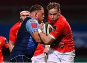26 October 2020; Mike Haley of Munster is tackled by Corey Domachowski of Cardiff Blues during the Guinness PRO14 match between Munster and Cardiff Blues at Thomond Park in Limerick. Photo by Harry Murphy/Sportsfile