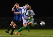 27 October 2020; Ryan Graydon of Bray Wanderers in action against Mark Birrane of Athlone Town during the SSE Airtricity League First Division match between Athlone Town and Bray Wanderers at Athlone Town Stadium in Athlone, Westmeath. Photo by Eóin Noonan/Sportsfile