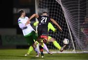 27 October 2020; Luke Heeney of Drogheda United heads to score his side's second goal during the SSE Airtricity League First Division match between Cabinteely and Drogheda United at Stradbrook in Blackrock, Dublin. Photo by Stephen McCarthy/Sportsfile