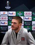 28 October 2020; Sean Murray during a Dundalk press conference at the Emirates Stadium in London, England. Photo by Ben McShane/Sportsfile