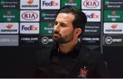 28 October 2020; Dundalk assistant coach Giuseppe Rossi during a Dundalk press conference at the Emirates Stadium in London, England. Photo by Ben McShane/Sportsfile