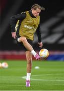 28 October 2020; Daniel Cleary during a Dundalk Training Session at the Emirates Stadium in London, England. Photo by Ben McShane/Sportsfile