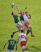 25 October 2020; Matthew Ruane, left, Conor Loftus and Mayo in action against Conor McKenna of Tyrone during the Allianz Football League Division 1 Round 7 match between Mayo and Tyrone at Elverys MacHale Park in Castlebar, Mayo. Photo by Piaras Ó Mídheach/Sportsfile