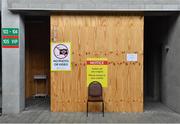 25 October 2020; A coronavirus test centre station in the stadium before the Allianz Football League Division 1 Round 7 match between Mayo and Tyrone at Elverys MacHale Park in Castlebar, Mayo. Photo by Piaras Ó Mídheach/Sportsfile