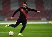 28 October 2020; Andy Boyle during a Dundalk Training Session at the Emirates Stadium in London, England. Photo by Ben McShane/Sportsfile
