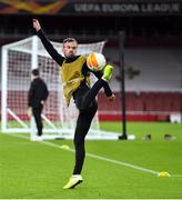 28 October 2020; Cameron Dummigan during a Dundalk Training Session at the Emirates Stadium in London, England. Photo by Ben McShane/Sportsfile