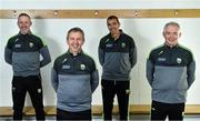 27 October 2020; Kerry manager Peter Keane, 2nd from left, with selectors, from left, Tommy Griffin, Maurice Fitzgerald and James Foley during a Kerry Football squad portraits session at the Kerry GAA Centre of Excellence in Currans, Kerry. Photo by Brendan Moran/Sportsfile