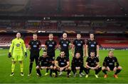 29 October 2020; The Dundalk team line up for a team photo prior to the UEFA Europa League Group B match between Arsenal and Dundalk at the Emirates Stadium in London, England. Photo by Ben McShane/Sportsfile