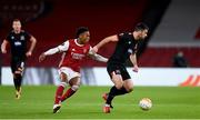29 October 2020; Patrick Hoban of Dundalk in action against Joe Willock of Arsenal during the UEFA Europa League Group B match between Arsenal and Dundalk at the Emirates Stadium in London, England. Photo by Ben McShane/Sportsfile