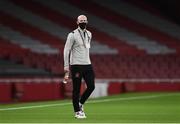 29 October 2020; Aaron McCarey of Dundalk ahead of the UEFA Europa League Group B match between Arsenal and Dundalk at the Emirates Stadium in London, England. Photo by Ben McShane/Sportsfile