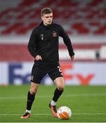 29 October 2020; Sean Gannon of Dundalk ahead of the UEFA Europa League Group B match between Arsenal and Dundalk at the Emirates Stadium in London, England. Photo by Ben McShane/Sportsfile