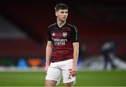 29 October 2020; Kieran Tierney of Arsenal ahead of the UEFA Europa League Group B match between Arsenal and Dundalk at the Emirates Stadium in London, England. Photo by Ben McShane/Sportsfile