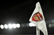 29 October 2020; The Arsenal crest is seen on a corner flag ahead of the UEFA Europa League Group B match between Arsenal and Dundalk at the Emirates Stadium in London, England. Photo by Ben McShane/Sportsfile