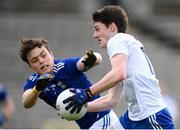 31 October 2020; Stephen O'Hanlon of Monaghan in action against Luke Fortune of Cavan during the Ulster GAA Football Senior Championship Preliminary Round match between Monaghan and Cavan at St Tiernach’s Park in Clones, Monaghan. Photo by Stephen McCarthy/Sportsfile