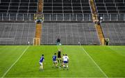 31 October 2020; Referee Ciaran Branagan throws the ball in for the Ulster GAA Football Senior Championship Preliminary Round match between Monaghan and Cavan at St Tiernach’s Park in Clones, Monaghan. Photo by Stephen McCarthy/Sportsfile