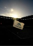 31 October 2020; A corner flag flutters in the wind before the Leinster GAA Hurling Senior Championship Semi-Final match between Dublin and Kilkenny at Croke Park in Dublin. Photo by Ray McManus/Sportsfile