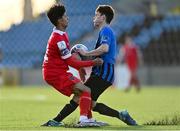 31 October 2020; Denzil Fernandes of Shelbourne in action against David Brookes of Athlone Town during the Extra.ie FAI Cup Quarter-Final match between Athlone Town and Shelbourne at the Athlone Town Stadium in Athlone, Westmeath. Photo by Harry Murphy/Sportsfile