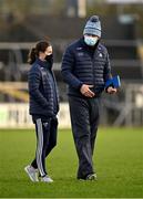 31 October 2020; Dublin manager Mick Bohan and captain Sinead Aherne prior to the TG4 All-Ireland Senior Ladies Football Championship Round 1 match between Dublin and Donegal at Kingspan Breffni Park in Cavan. Photo by Seb Daly/Sportsfile