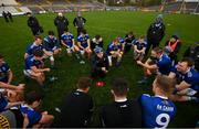 31 October 2020; Cavan manager Mickey Graham speaks to his players following the Ulster GAA Football Senior Championship Preliminary Round match between Monaghan and Cavan at St Tiernach’s Park in Clones, Monaghan. Photo by Stephen McCarthy/Sportsfile