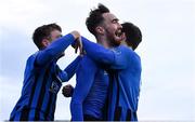 31 October 2020; Dean George of Athlone Town celebrates with team-mates after scoring his side's fourth goal during the Extra.ie FAI Cup Quarter-Final match between Athlone Town and Shelbourne at the Athlone Town Stadium in Athlone, Westmeath. Photo by Harry Murphy/Sportsfile