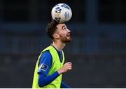 31 October 2020; Dean George of Athlone Town with the match ball after scoring a hat-trick following the Extra.ie FAI Cup Quarter-Final match between Athlone Town and Shelbourne at the Athlone Town Stadium in Athlone, Westmeath. Photo by Harry Murphy/Sportsfile