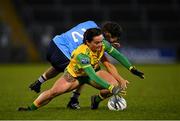 31 October 2020; Nicole Gordon of Donegal in action against Leah Caffrey of Dublin during the TG4 All-Ireland Senior Ladies Football Championship Round 1 match between Dublin and Donegal at Kingspan Breffni Park in Cavan. Photo by Seb Daly/Sportsfile