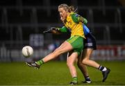 31 October 2020; Yvonne Bonnar of Donegal in action against Siobhan McGrath of Dublin during the TG4 All-Ireland Senior Ladies Football Championship Round 1 match between Dublin and Donegal at Kingspan Breffni Park in Cavan. Photo by Seb Daly/Sportsfile