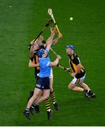 31 October 2020; Conor Burke and Daire Gray of Dublin in action against Walter Walsh of Kilkenny during the Leinster GAA Hurling Senior Championship Semi-Final match between Dublin and Kilkenny at Croke Park in Dublin. Photo by Ramsey Cardy/Sportsfile