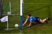 31 October 2020; Siobhan McGrath of Dublin attempts to prevent the ball from crossing the line following a shot from Nicole Gordon of Donegal during the TG4 All-Ireland Senior Ladies Football Championship Round 1 match between Dublin and Donegal at Kingspan Breffni Park in Cavan. Photo by Seb Daly/Sportsfile
