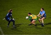 31 October 2020; Nicole Gordon of Donegal in action against Ciara Trant , left, and Siobhan McGrath of Dublin during the TG4 All-Ireland Senior Ladies Football Championship Round 1 match between Dublin and Donegal at Kingspan Breffni Park in Cavan. Photo by Seb Daly/Sportsfile