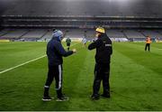 31 October 2020; Dublin manager Mattie Kenny and Kilkenny manager Brian Cody greet each other after the Leinster GAA Hurling Senior Championship Semi-Final match between Dublin and Kilkenny at Croke Park in Dublin. Photo by Daire Brennan/Sportsfile