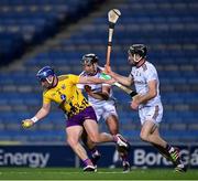 31 October 2020; Kevin Foley of Wexford in action against Johnny Coen and Aidan Harte of Galway during the Leinster GAA Hurling Senior Championship Semi-Final match between Galway and Wexford at Croke Park in Dublin. Photo by Ray McManus/Sportsfile