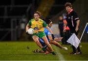 31 October 2020; Clarragh Connor of Donegal evades the tackle of Dublin's Sinead Goldrick during the TG4 All-Ireland Senior Ladies Football Championship Round 1 match between Dublin and Donegal at Kingspan Breffni Park in Cavan. Photo by Seb Daly/Sportsfile