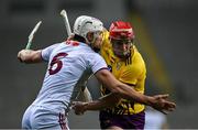 31 October 2020; Lee Chin of Wexford in action against Gearóid McInerney of Galway during the Leinster GAA Hurling Senior Championship Semi-Final match between Galway and Wexford at Croke Park in Dublin. Photo by Ramsey Cardy/Sportsfile