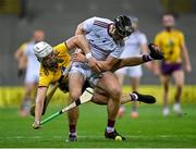 31 October 2020; Aidan Harte of Galway in action against Rory O’Connor of Wexford during the Leinster GAA Hurling Senior Championship Semi-Final match between Galway and Wexford at Croke Park in Dublin. Photo by Ramsey Cardy/Sportsfile