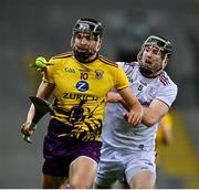 31 October 2020; Jack O’Connor of Wexford in action against Padraic Mannion of Galway during the Leinster GAA Hurling Senior Championship Semi-Final match between Galway and Wexford at Croke Park in Dublin. Photo by Ramsey Cardy/Sportsfile