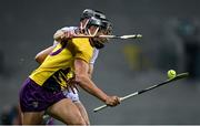 31 October 2020; Jack O’Connor of Wexford in action against Padraic Mannion of Galway during the Leinster GAA Hurling Senior Championship Semi-Final match between Galway and Wexford at Croke Park in Dublin. Photo by Ramsey Cardy/Sportsfile