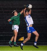 31 October 2020; Shane Ahearn of Waterford in action against Cillian Fahy of Limerick during the Munster GAA Football Senior Championship Quarter-Final match between Waterford and Limerick at Fraher Field in Dungarvan, Waterford. Photo by Matt Browne/Sportsfile