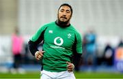 31 October 2020; Bundee Aki of Ireland prior to the Guinness Six Nations Rugby Championship match between France and Ireland at Stade de France in Paris, France. Photo by Sandra Ruhaut/Sportsfile