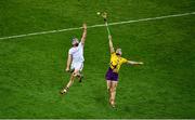 31 October 2020; Conor Cooney of Galway in action against Diarmuid O’Keeffe of Wexford during the Leinster GAA Hurling Senior Championship Semi-Final match between Galway and Wexford at Croke Park in Dublin. Photo by Daire Brennan/Sportsfile