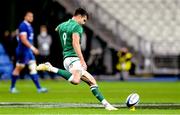 31 October 2020; Conor Murray of Ireland kicks a penalty from his own half during the Guinness Six Nations Rugby Championship match between France and Ireland at Stade de France in Paris, France. Photo by Sandra Ruhaut/Sportsfile