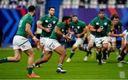 31 October 2020; Bundee Aki of Ireland makes a break during the Guinness Six Nations Rugby Championship match between France and Ireland at Stade de France in Paris, France. Photo by Sportsfile
