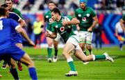 31 October 2020; Hugo Keenan of Ireland makes a break during the Guinness Six Nations Rugby Championship match between France and Ireland at Stade de France in Paris, France. Photo by Sportsfile