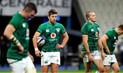 31 October 2020; Ireland players, from left, Peter O'Mahony, Ross Byrne, and Jacob Stockdale after the Guinness Six Nations Rugby Championship match between France and Ireland at Stade de France in Paris, France. Photo by Sportsfile