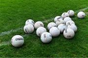 1 November 2020; A general view of Wexford footballs on the sideline before the Leinster GAA Football Senior Championship Round 1 match between Wexford and Wicklow at Chadwicks Wexford Park in Wexford. Photo by Piaras Ó Mídheach/Sportsfile