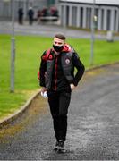 1 November 2020; Niall Kelly of Tyrone arrives prior to the Ulster GAA Football Senior Championship Quarter-Final match between Donegal and Tyrone at MacCumhaill Park in Ballybofey, Donegal. Photo by Stephen McCarthy/Sportsfile