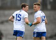 31 October 2020; Conor McManus, left, and Conor McCarthy of Monaghan during the Ulster GAA Football Senior Championship Preliminary Round match between Monaghan and Cavan at St Tiernach’s Park in Clones, Monaghan. Photo by Stephen McCarthy/Sportsfile